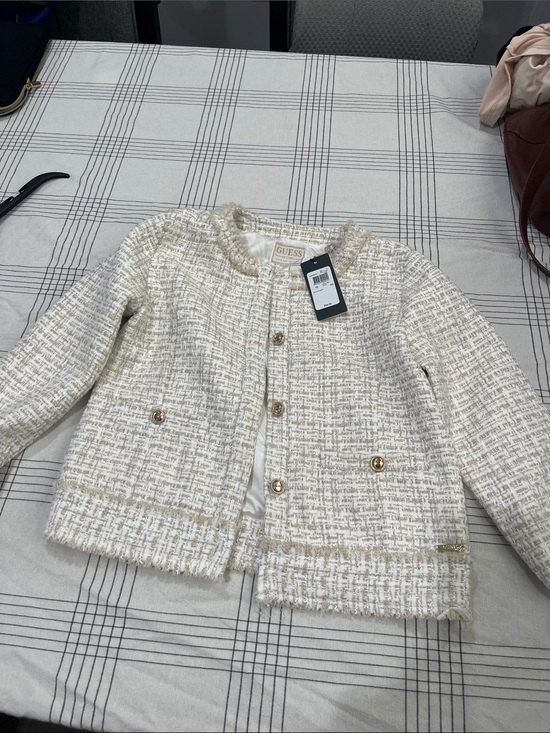 Guess Other - GUESS Cream & Gold Tweed Girls' Jacket